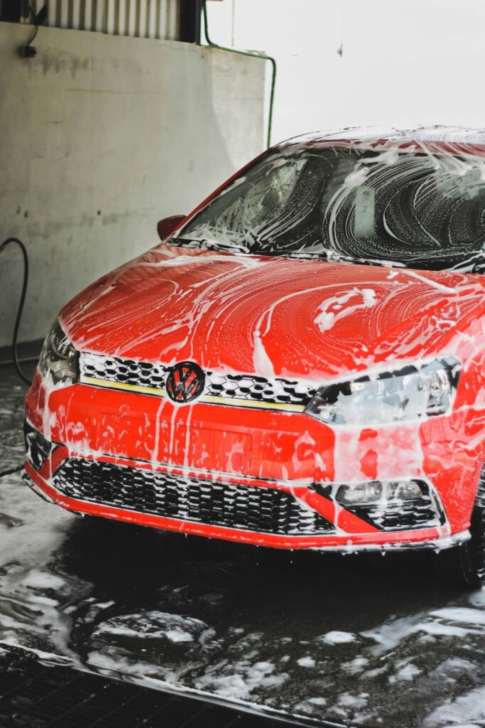 Car being washed
